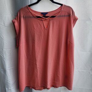 Women's Apt 9 Lattice Neck Top, Size XX Large, Light Pink